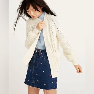 Madewell Sunnyvale Cardigan Sweater Bright Ivory Size XS Oversized